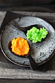 Tobiko caviar (dyed flying fish roe, Japan)