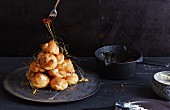 Croque en bouche (celebratory cake made from profiteroles, France)