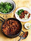 Chilli con carne with sour cream