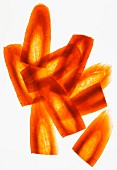 Back lit slices of carrot