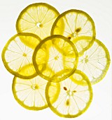 Back lit lemon slices