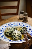 Spinach dumplings with Parmesan