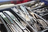 Retro cutlery in cutlery tray