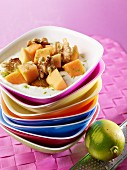 Papaya quark with walnuts