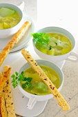 Kohlrabi and chervil soup