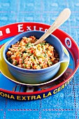 Mexican tomato rice with peas and cumin