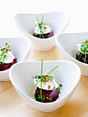 Beetroot with cream cheese and herbs
