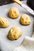 Unbaked Easter bunny rolls