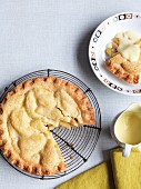 Apple pie with custard