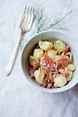 Potato salad with smoked salmon