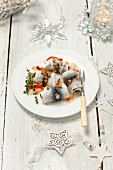 Rollmop herring and pickled vegetables