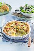 Leek quiche with a side salad