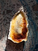 A gratinated oyster in a shell