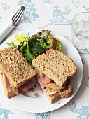 A roast ham sandwich with apple and pear relish