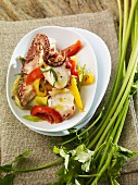 Octopus salad with peppers