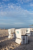 Beach chairs on the beach at Binz on Rügen