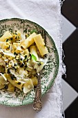 Rigatoni with courgettes and Parmesan