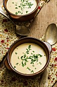Creamed potato soup with parsley
