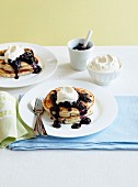 Pancakes with blueberries and yoghurt