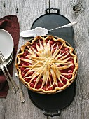Cherry pie with a lattice top
