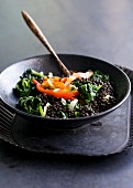 Beluga lentils with spinach