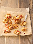 Florentines on a piece of baking paper