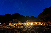 A starry sky over the 'Boulders Safari Camp', Wolwedans, NamibRand Nature Reserve in Namibia, Africa