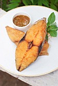 Fried mackerel with a dip (Thailand)