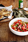 Chilli, lime and mint chicken with watermelon, haloumi and red onion salad