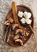 Walnut foam biscuits and nougat crescent biscuits