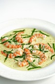 Prawns in an olive oil and lemon juice sauce