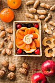 Dried fruits, nuts and fresh fruit