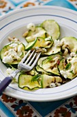 Grilled courgette with sheep's cheese