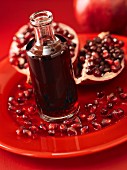 Pomegranate juice and fresh pomegranates