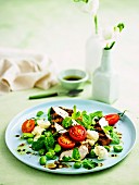 Grilled balsamic chicken with broad bean salad