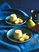 Vanilla panna cotta and poached pears