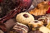 Various Christmas biscuits (close-up)