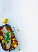 Oven-baked cod