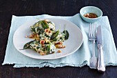 Italian malfatti (spinach dumplings) with sage and nut butter