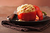 Red peppers filled with quinoa