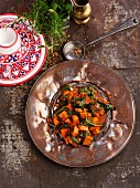 Sweet potato and spinach tagine (North Africa)
