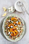 Warm squash salad with couscous and sheep's cheese