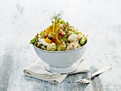 Indian egg salad with cauliflower, chili and limes