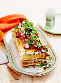 Ricotta and vegetable mille-feuille