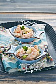 Prawn ceviche with lemons and coriander