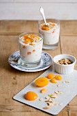 Apricot quark with flaked almonds