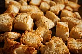 Homemade croutons for a Caesar salad