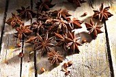 Star anise on wooden background