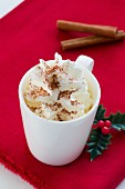 Whipped cream with ground cinnamon (Christmas)