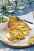 Focaccia with garlic and basil
